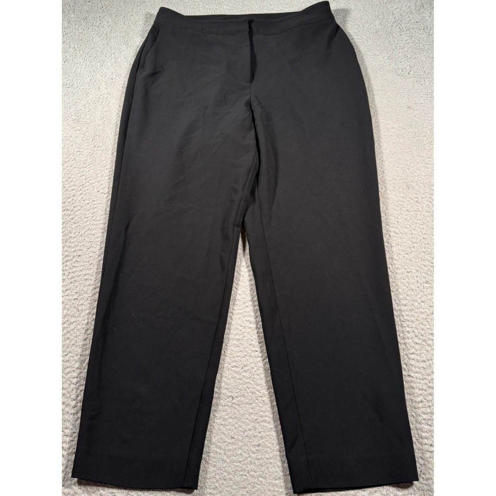 St. John Caviar Pants Womens 14 Black Dress‎ Career Pant Triacetate Blend